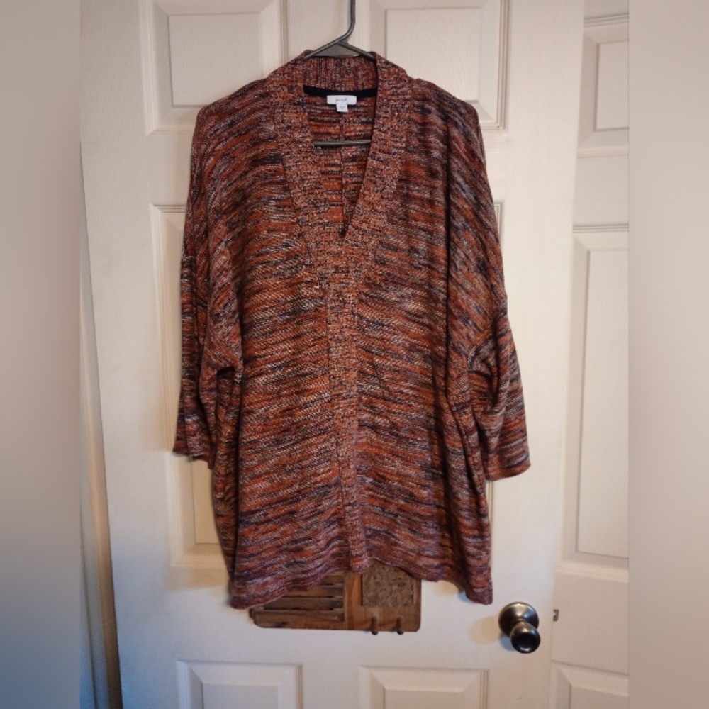 Cozy V-Neck Pure Jill Sweater in Earthy Tones Size Medium